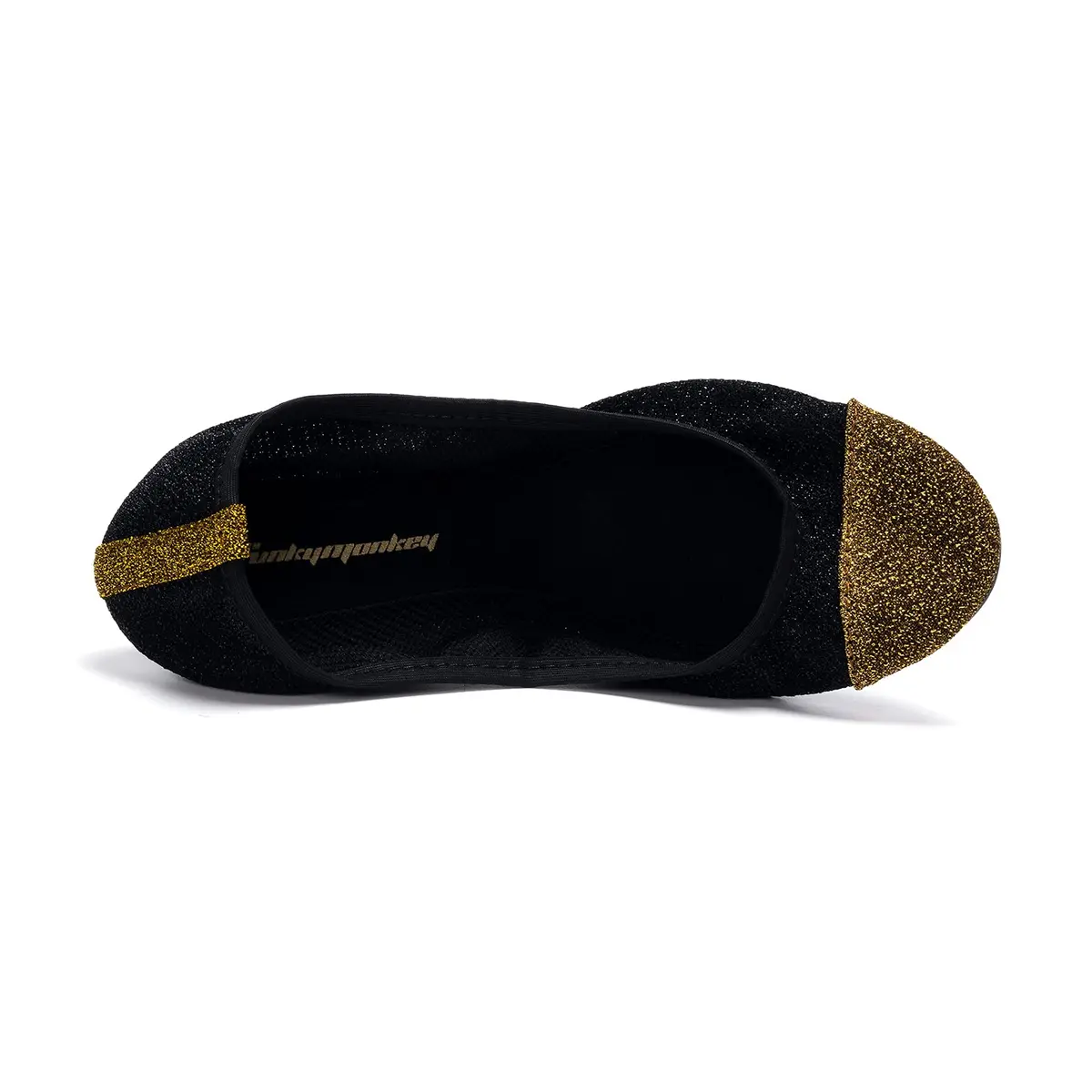FUNKYMONKEY Foldable Ballet Flats for Women Black/Gold | Elegant, Portable & Comfortable - view 2