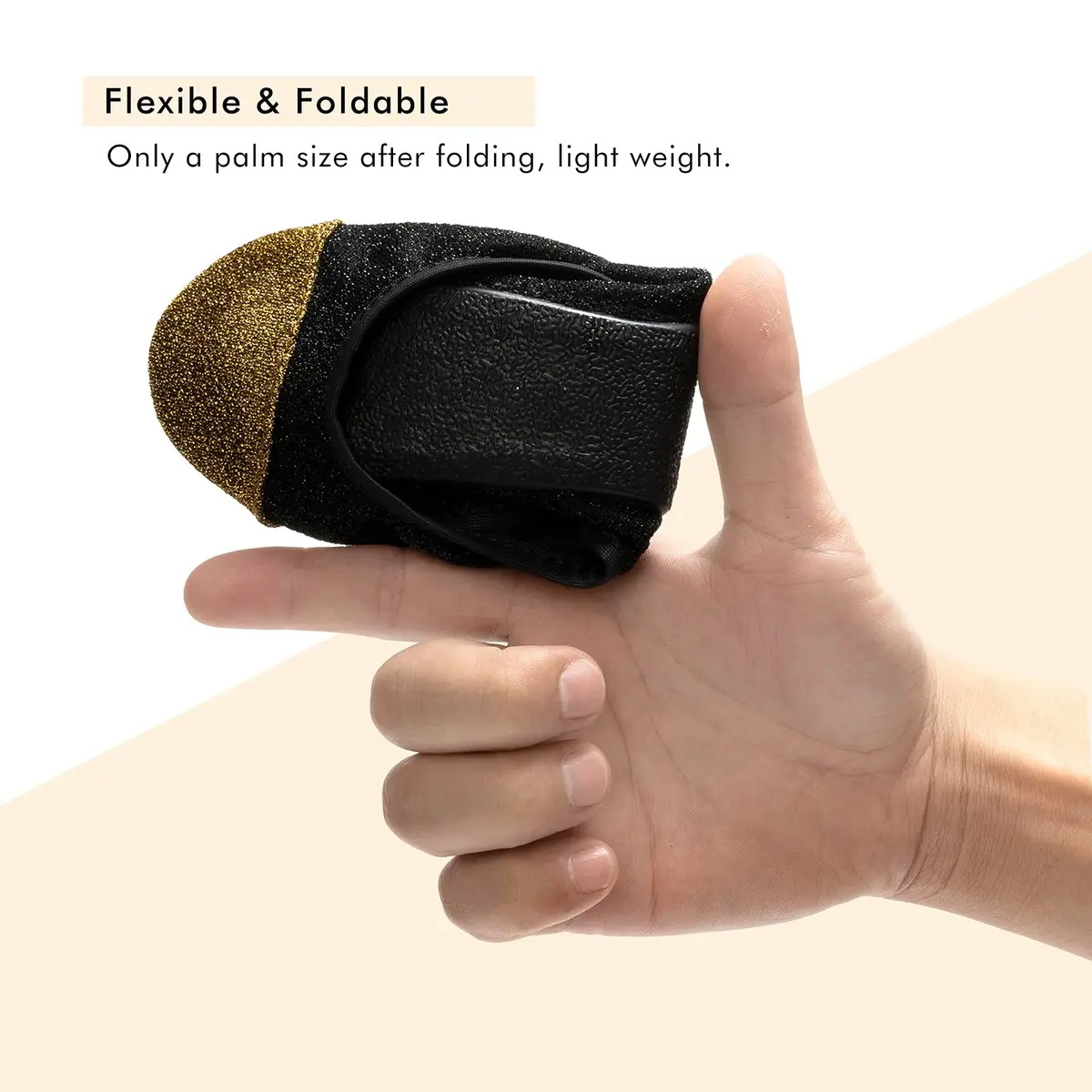 FUNKYMONKEY Foldable Ballet Flats for Women Black/Gold | Elegant, Portable & Comfortable - view 3
