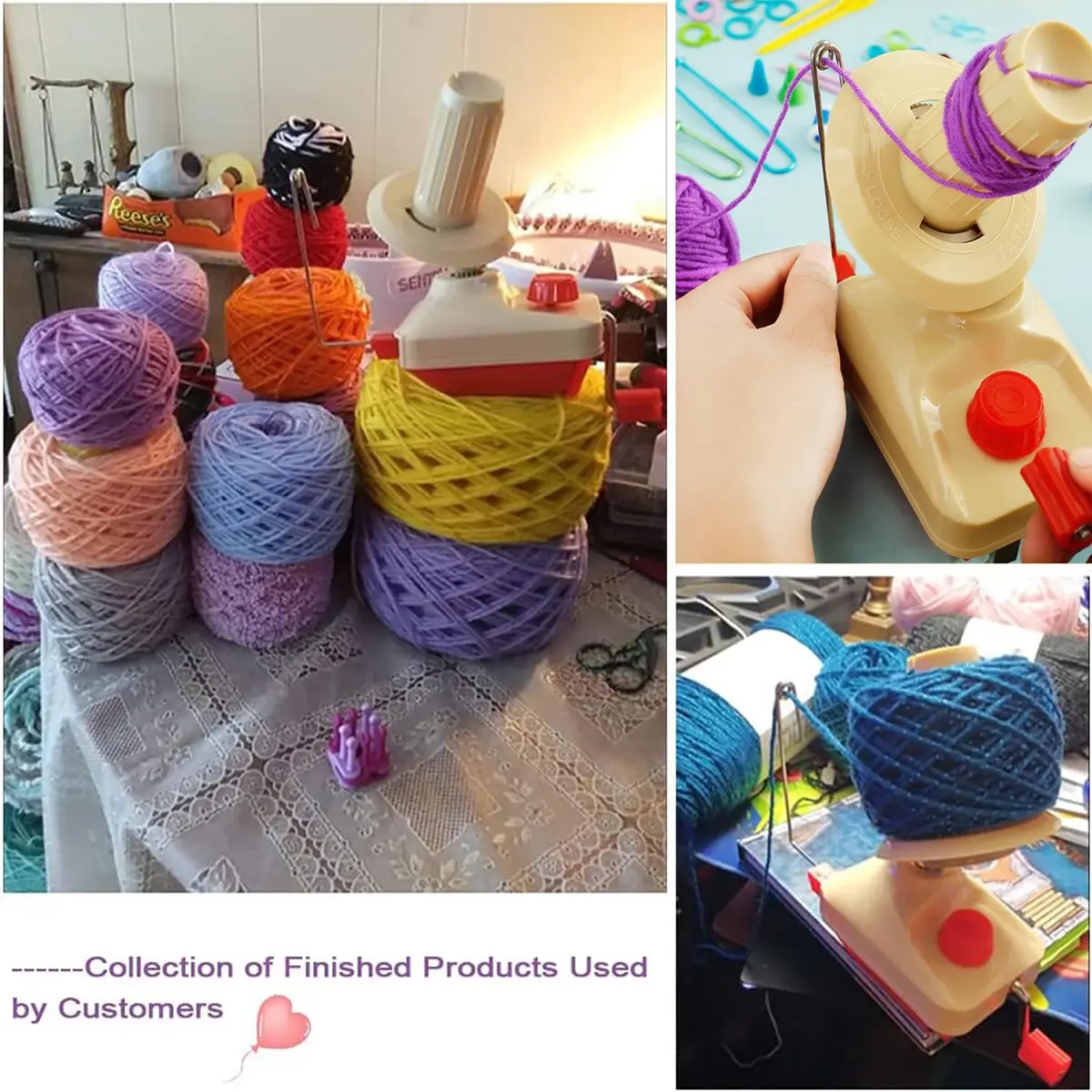 Knewmart Yarn Winder & Pom Pom Maker Set | Neat Yarn Balls & Fluffy Pompoms (26) - view 6