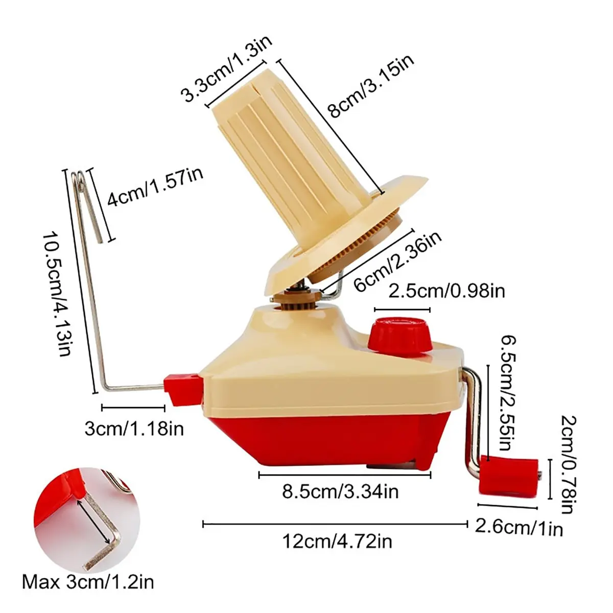 Knewmart Yarn Winder & Pom Pom Maker Set | Neat Yarn Balls & Fluffy Pompoms (26) - view 3