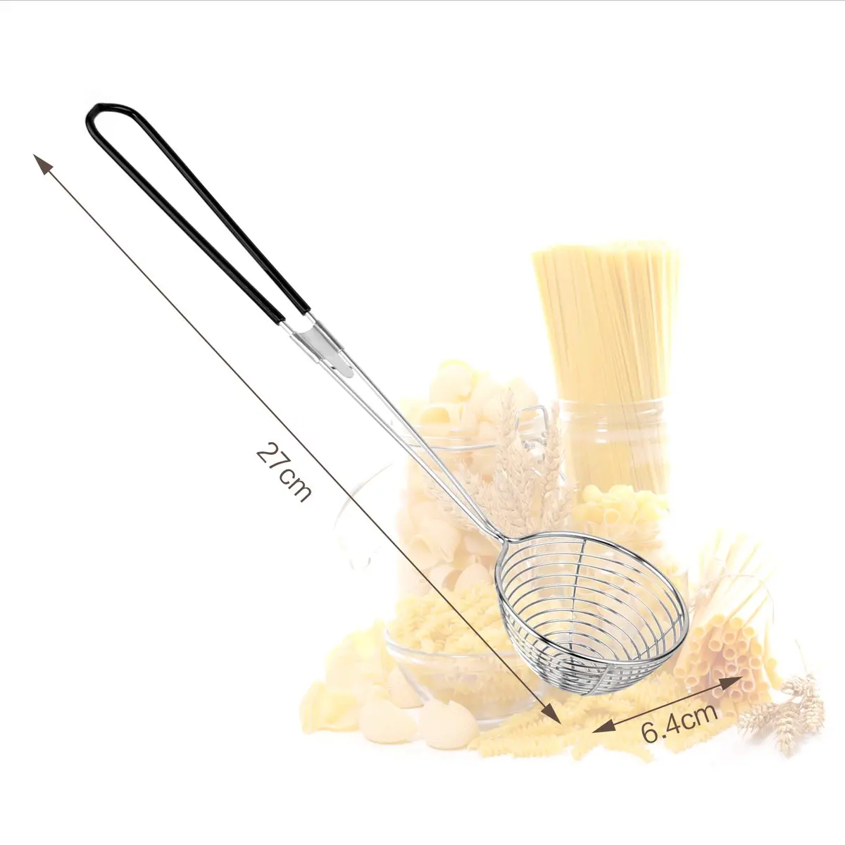 HEQISHUN Stainless Steel Spider Skimmer Spoon 27cm | Durable & Heat-Resistant Kitchen Utensil - view 5