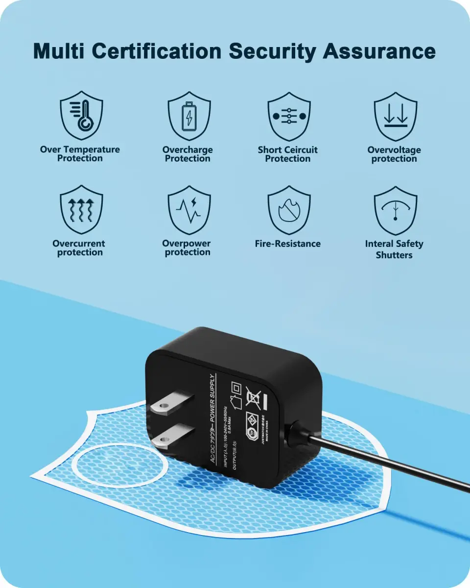 vhbw 3V Charger for Waterpik WP360 WP450 WP462 Cordless Water Flosser | 1.8M Cord, 100-240V Input - view 6