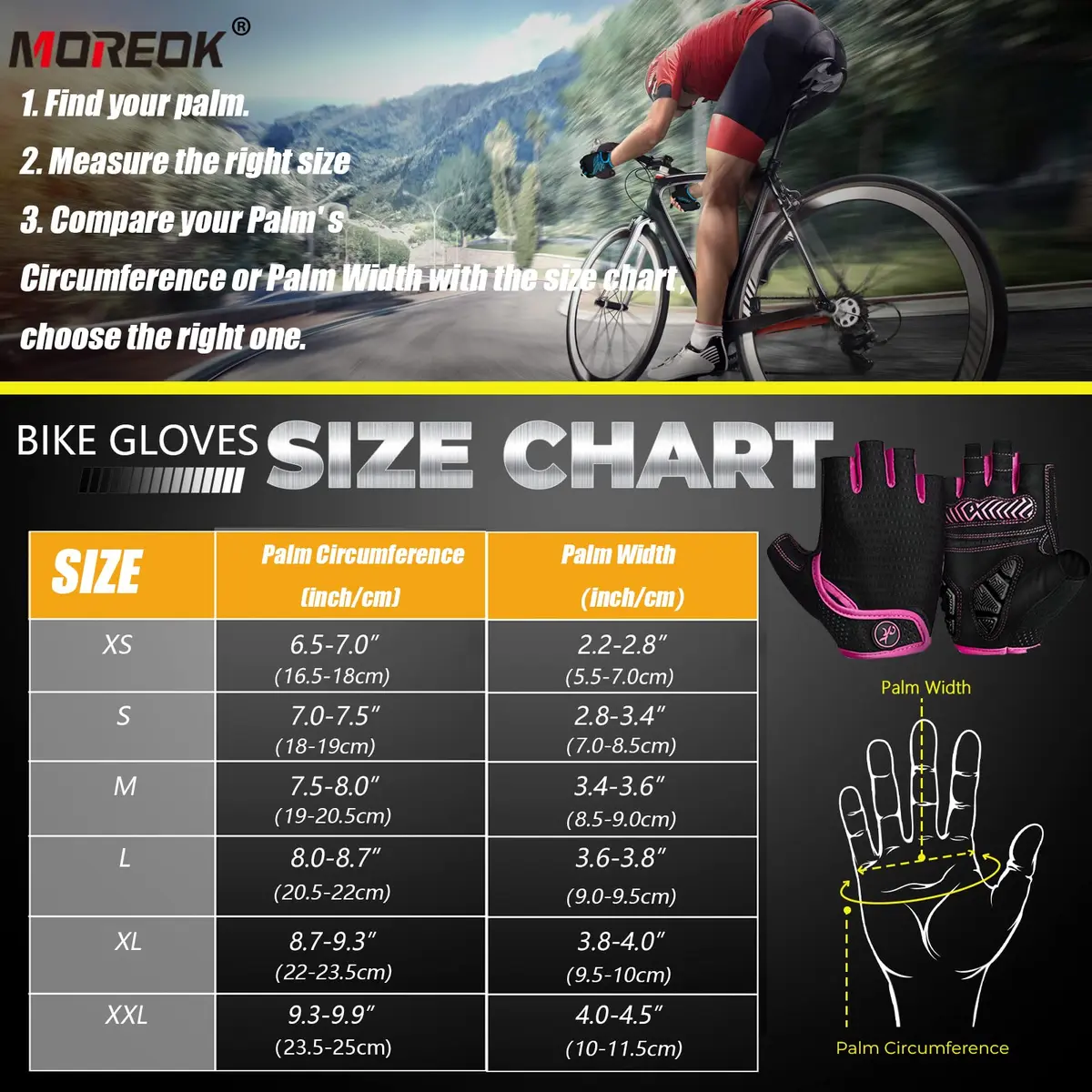 MOREOK Half Finger Cycling Gloves with 5MM Gel Pad | Breathable & Sweat-Wicking for Men & Women - view 6