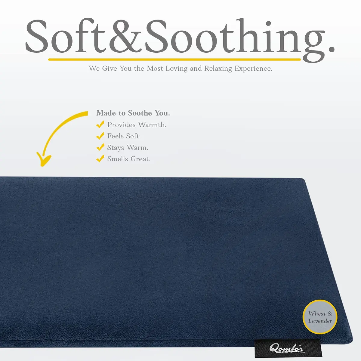 Qomfor Microwavable Heating Pad - Dark Blue - Lavender Scented | Therapeutic Heat Wrap for Neck, Shoulders & Period Cramps Pain Relief - view 2