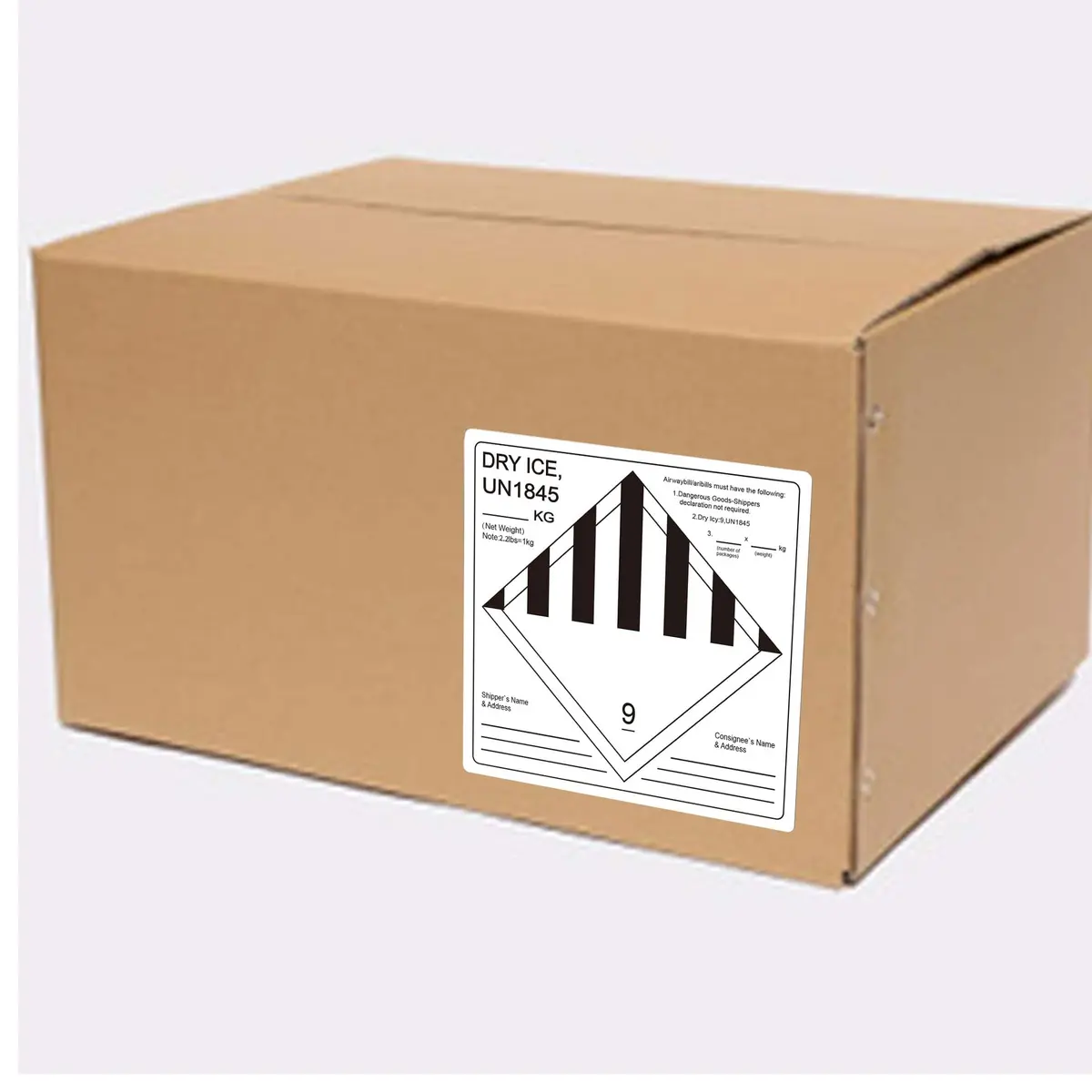 wootile Dry Ice Shipping Stickers 250 pcs UN1845 Hazard Class 9 Labels | Fade-Resistant, 4" Square Adhesive Labels - view 2