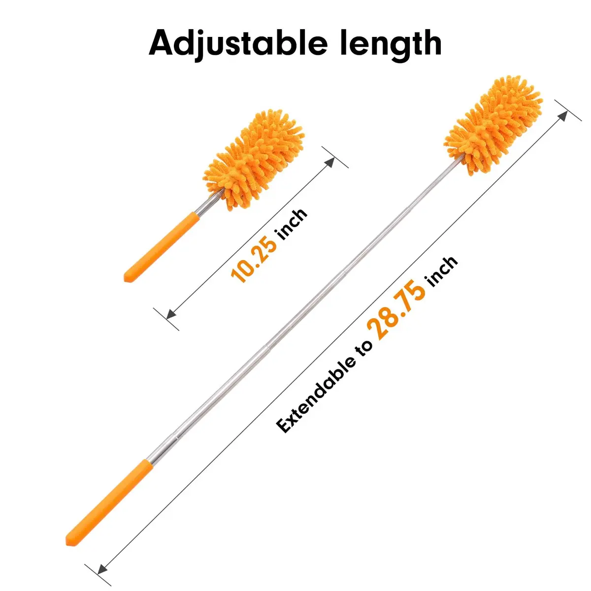 TUKUOS Feather Duster with Telescopic Pole | Washable Microfiber Heads for Dusting in India - view 5