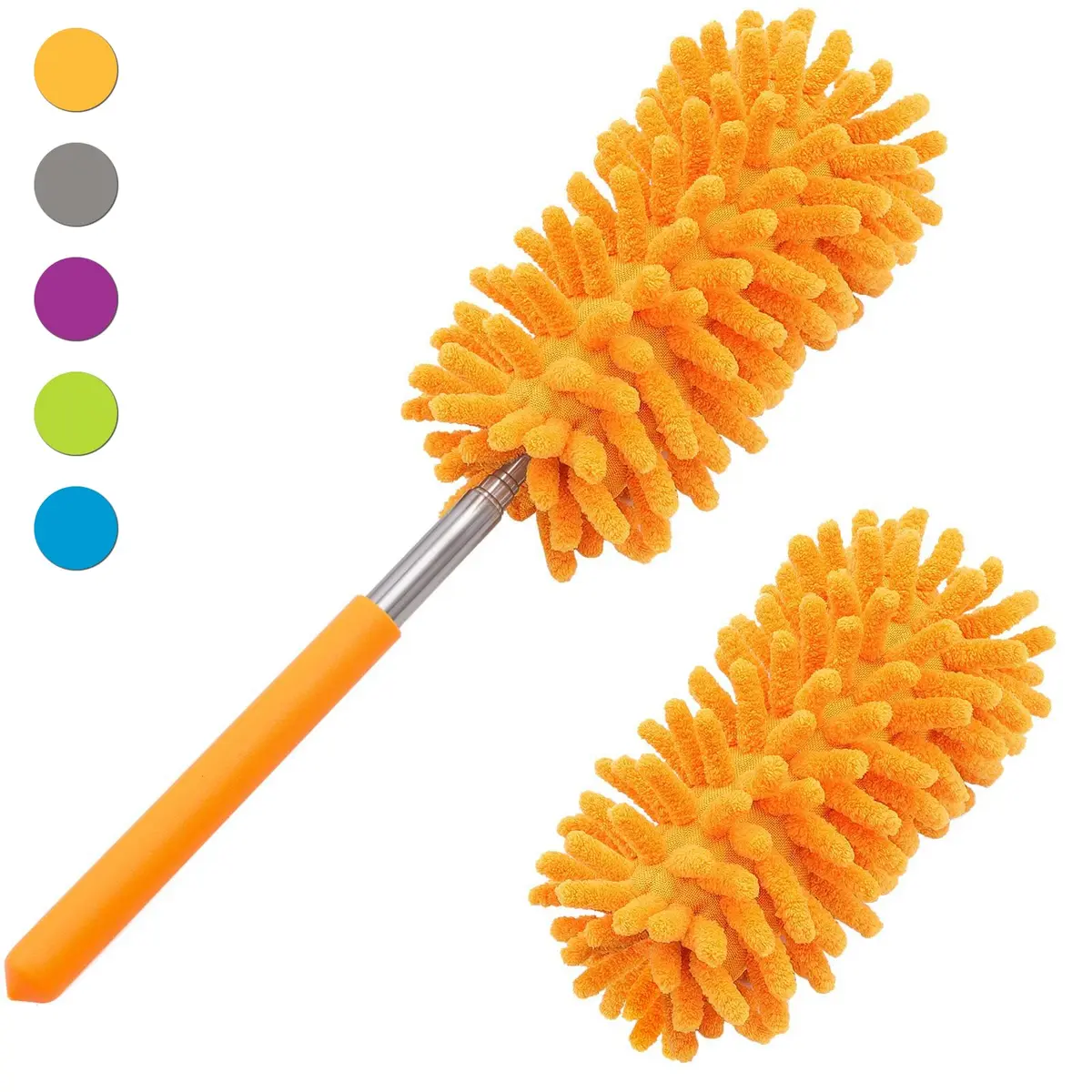 TUKUOS Feather Duster with Telescopic Pole | Washable Microfiber Heads for Dusting in India - view 7