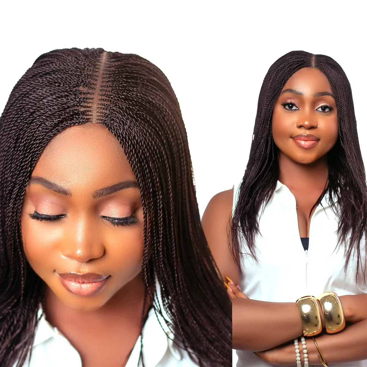 Wow Braids Twisted Wigs 12 Inch Micro Twist Synthetic Wig for Black Women - main product image