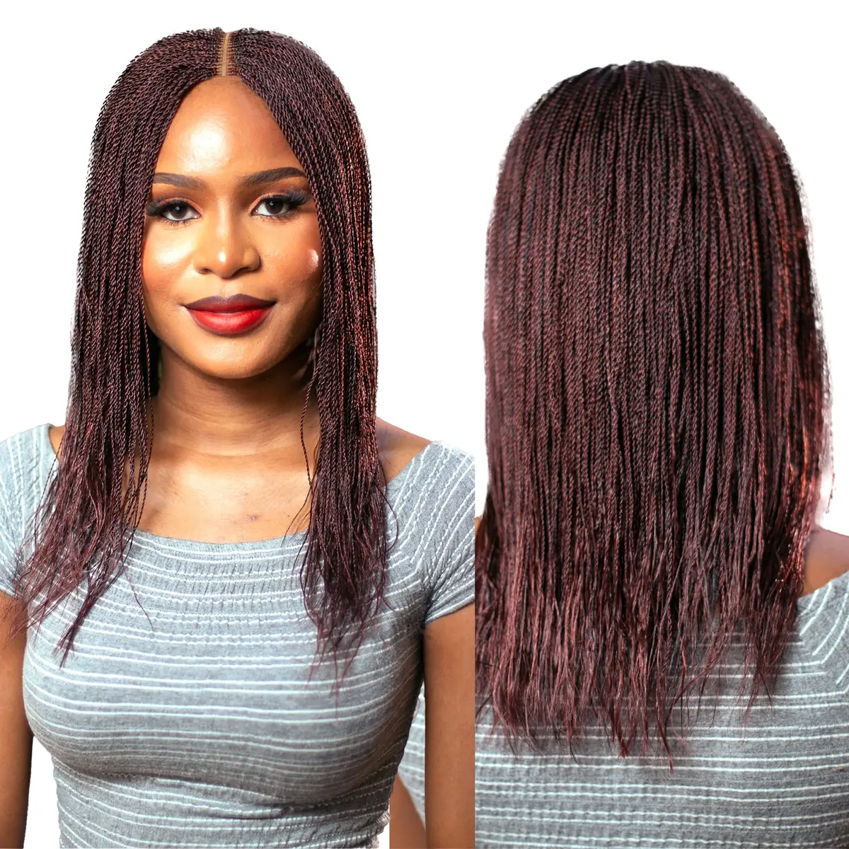Wow Braids Micro Twist Wigs, 12 Inch Synthetic Braided Wig for Black Women | Natural Look & Easy Style - main product image