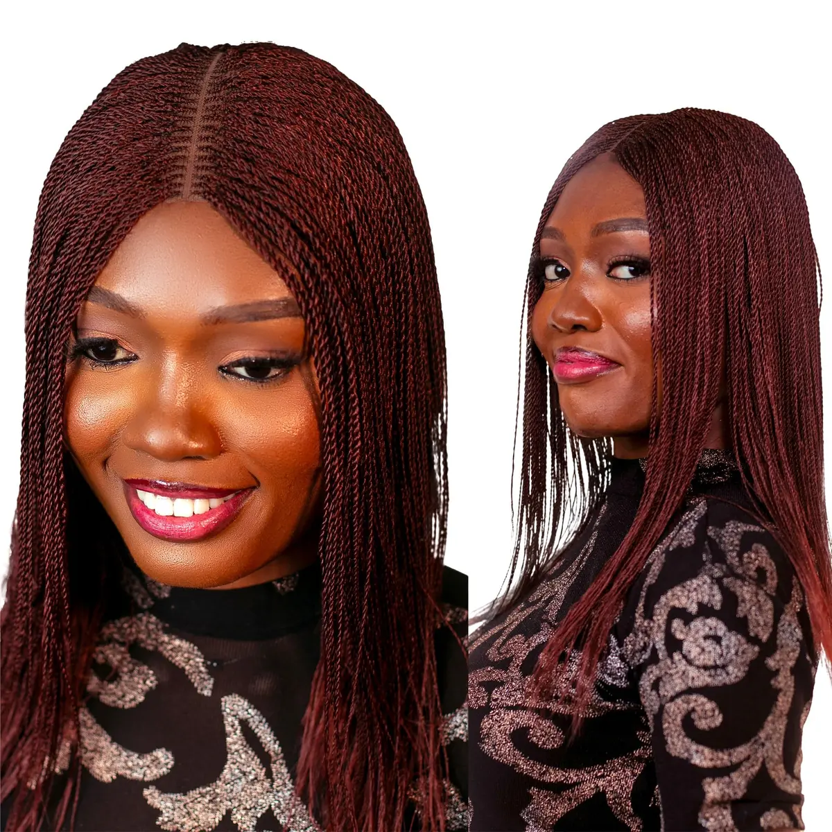 Wow Braids Twisted Wigs, Micro Million Twist Wig - Color 35 - 12 Inches | Realistic Synthetic Braids for Black Women - main product image
