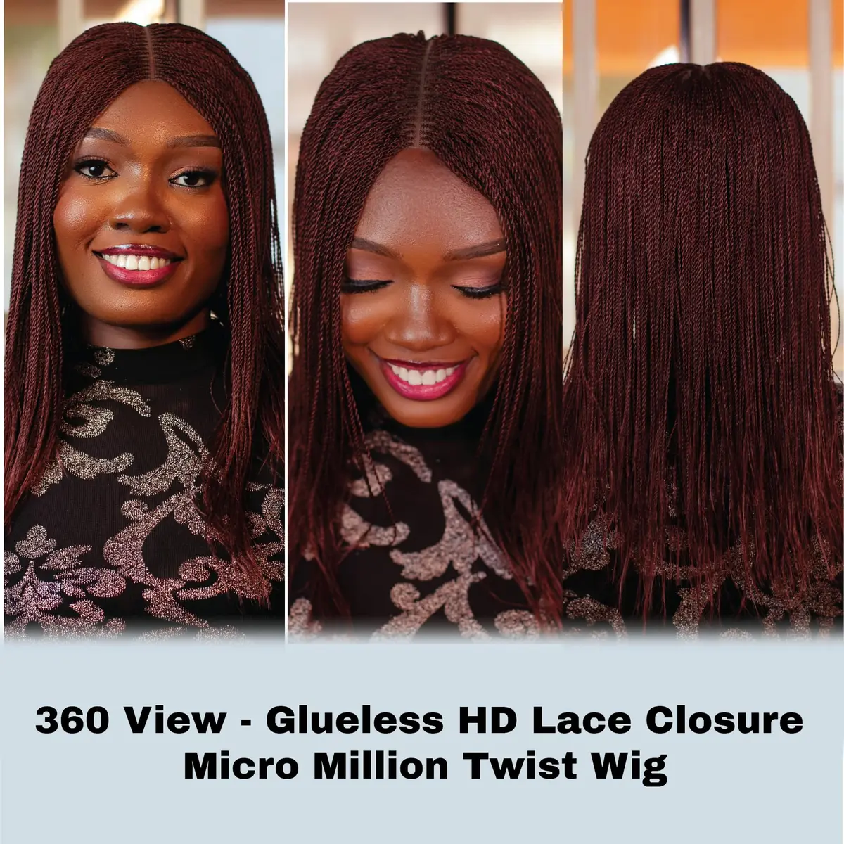Wow Braids Twisted Wigs, Micro Million Twist Wig - Color 35 - 12 Inches | Realistic Synthetic Braids for Black Women - view 5