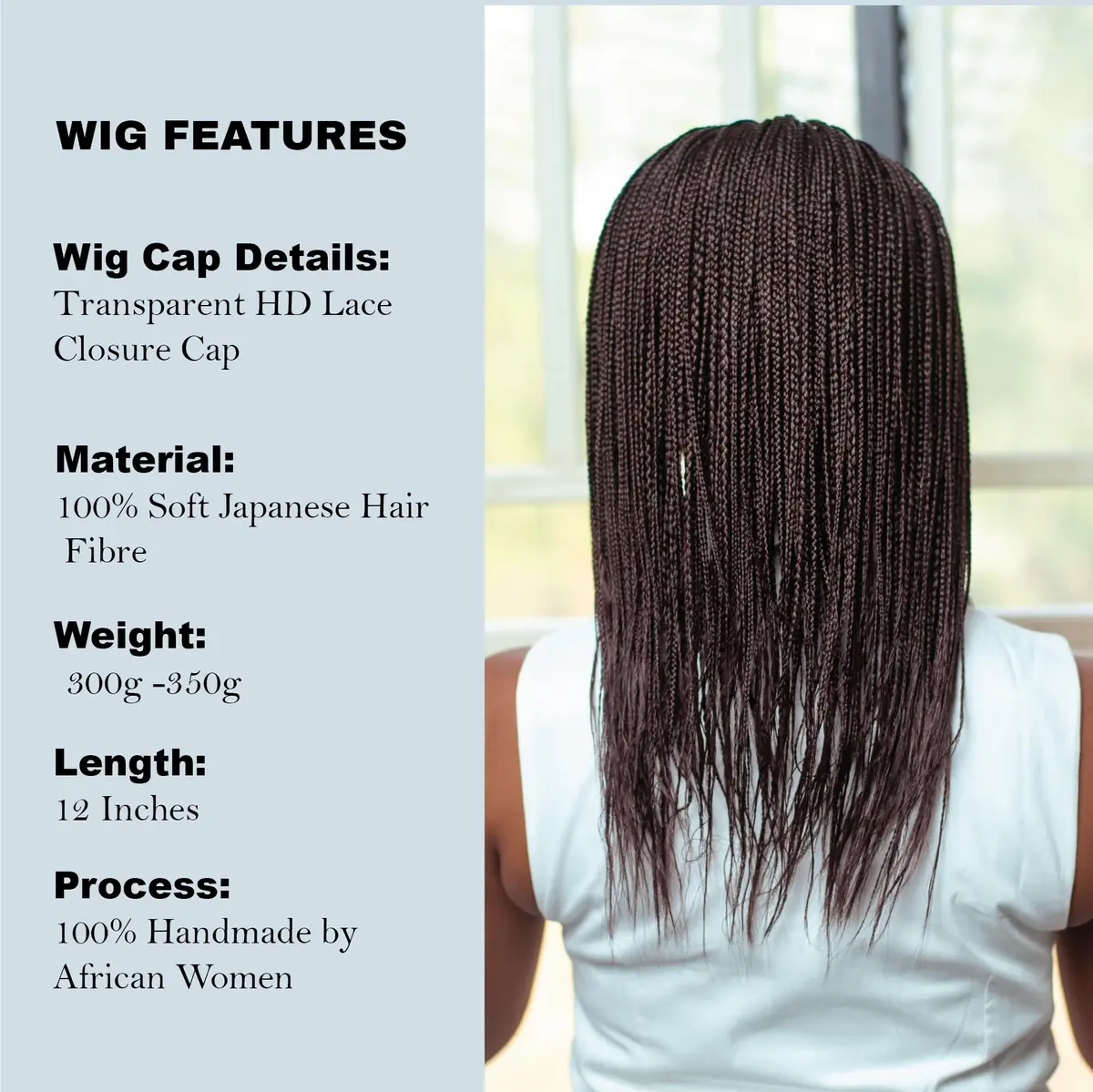 Wow Braids Micro Box Braid Wig 12 Inch Color 33 | Natural Realistic Look (70-120 chars) - view 4