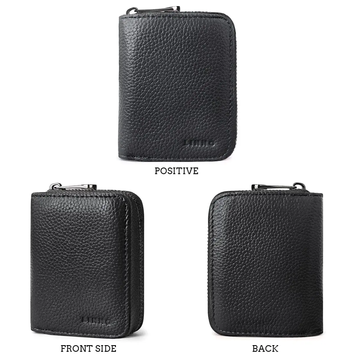 Linno RFID Genuine Leather Credit Card Holder Small Wallet with Zipper | 20 Slots - view 5
