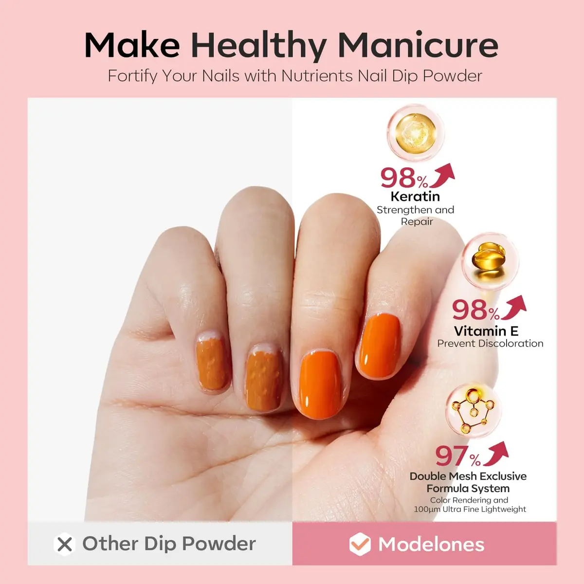 modelones Dip Powder Nail Starter Kit 40 Pcs 20 Colors | Natural Finish, No Lamp Needed, Easy DIY - view 7