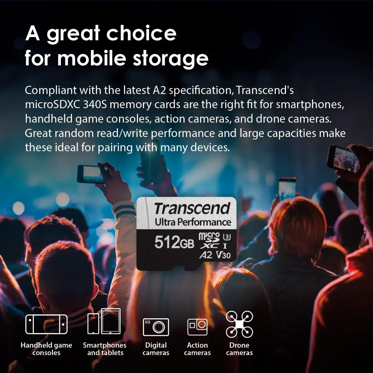 Transcend 256GB microSDXC UHS-I U3 Memory Card - 160MB/s Read Speed - view 3