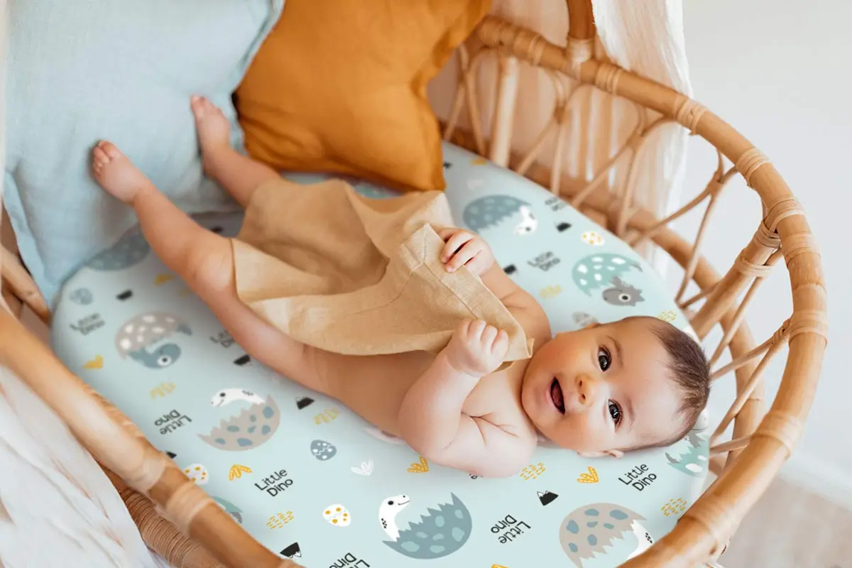 GRSSDER Fitted Bassinet Sheet Set 2 Pack | Ultra Soft Jersey Knit for Baby Cradle & Moses Basket - view 4