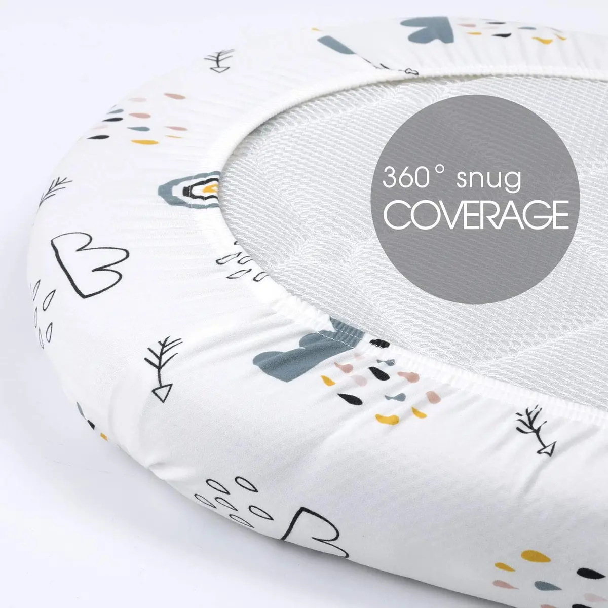 GRSSDER Fitted Bassinet Sheet Set 2 Pack | Ultra Soft Jersey Knit for Rectangle, Oval, Hourglass Bassinet Mattress - view 7