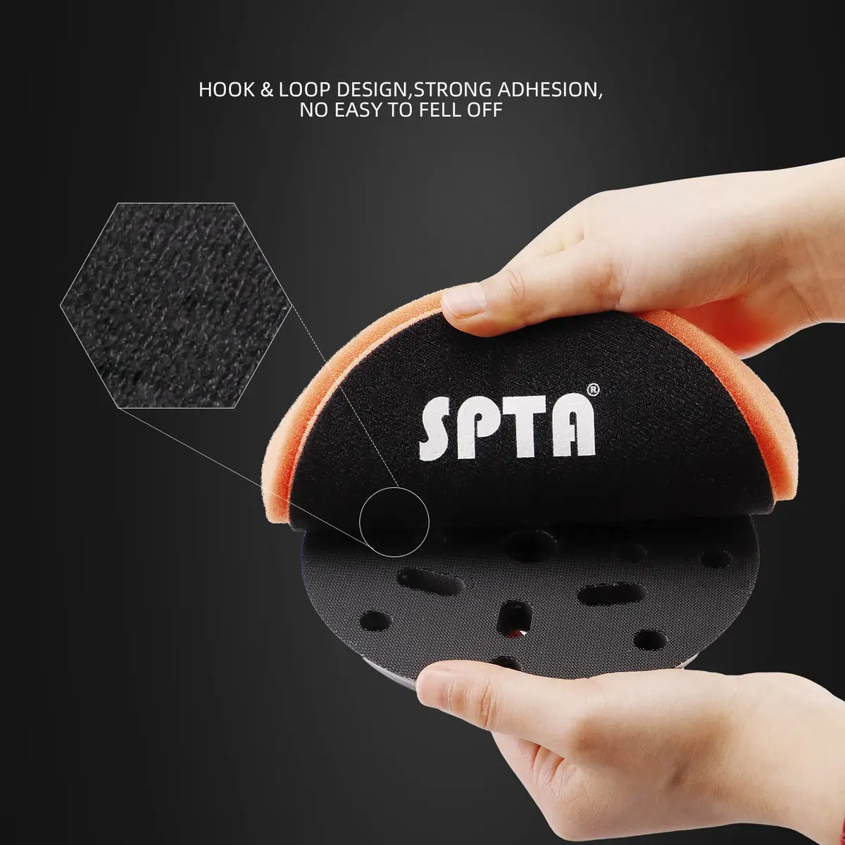 SPTA Orange Medium-Cut Foam Polishing Pads 6.5 Inch (165mm) Face for 6 Inch (150mm) Backing Plate | 3-Piece Set for Compounding, Polishing, Waxing - view 5
