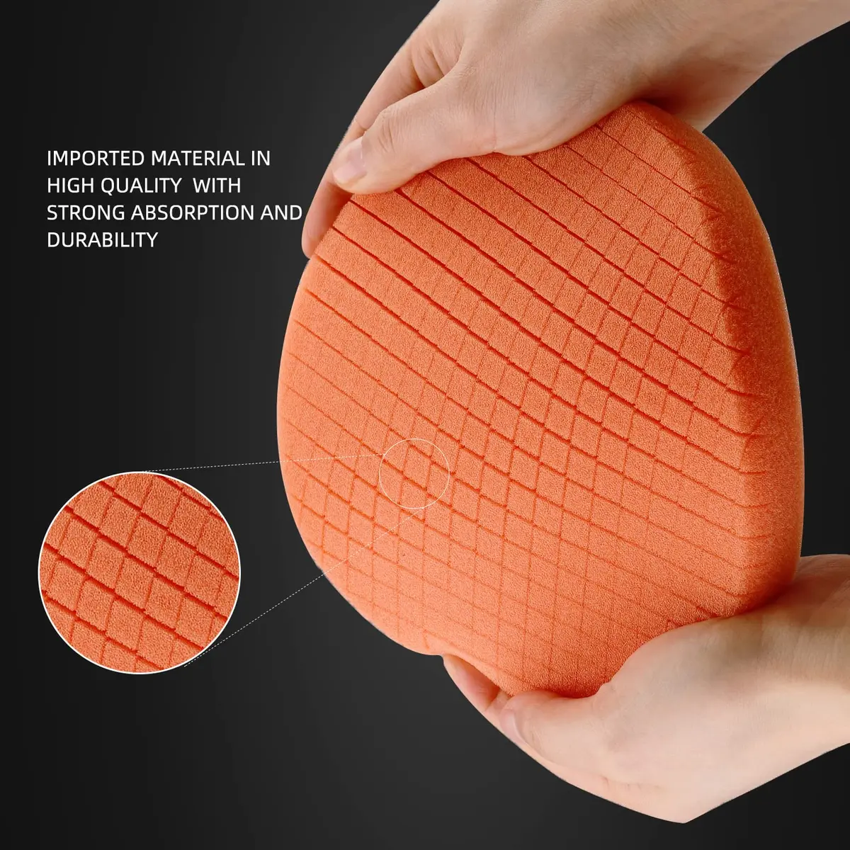 SPTA Orange Medium-Cut Foam Polishing Pads 6.5 Inch (165mm) Face for 6 Inch (150mm) Backing Plate | 3-Piece Set for Compounding, Polishing, Waxing - view 4