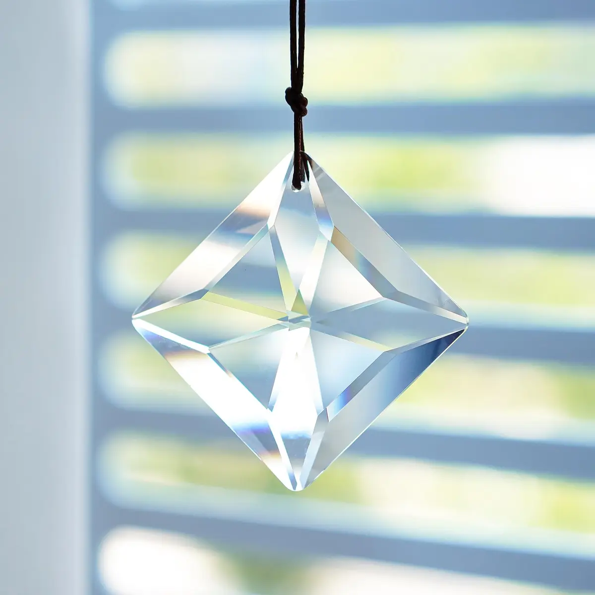 YU FENG Clear Square Crystal Prism Suncatcher 50mm (2 inch) | Rainbow Maker for Windows & Gardens - main product image