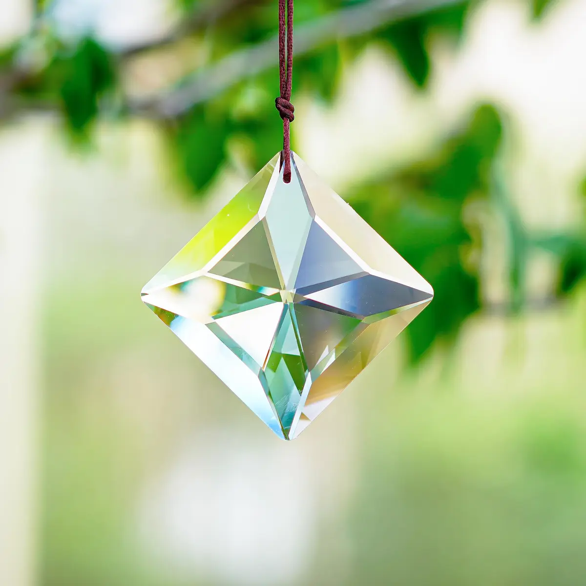 YU FENG Clear Square Crystal Prism Suncatcher 50mm (2 inch) | Rainbow Maker for Windows & Gardens - view 5