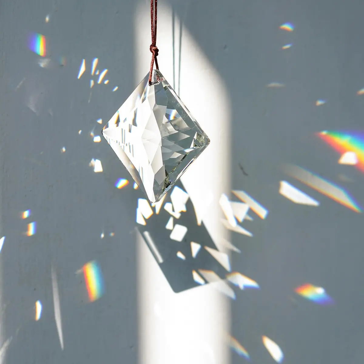 YU FENG Clear Square Crystal Prism Suncatcher 50mm (2 inch) | Rainbow Maker for Windows & Gardens - view 3