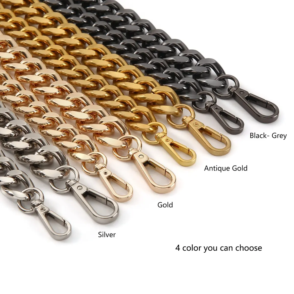 Yichain Big Metal Cross-Body Chain Strap Replacement for Mini Wallets & Bags, 42'' (Small, Antique Gold) | Polished Aluminum, Rust-Proof, Lobster Clasp - view 5