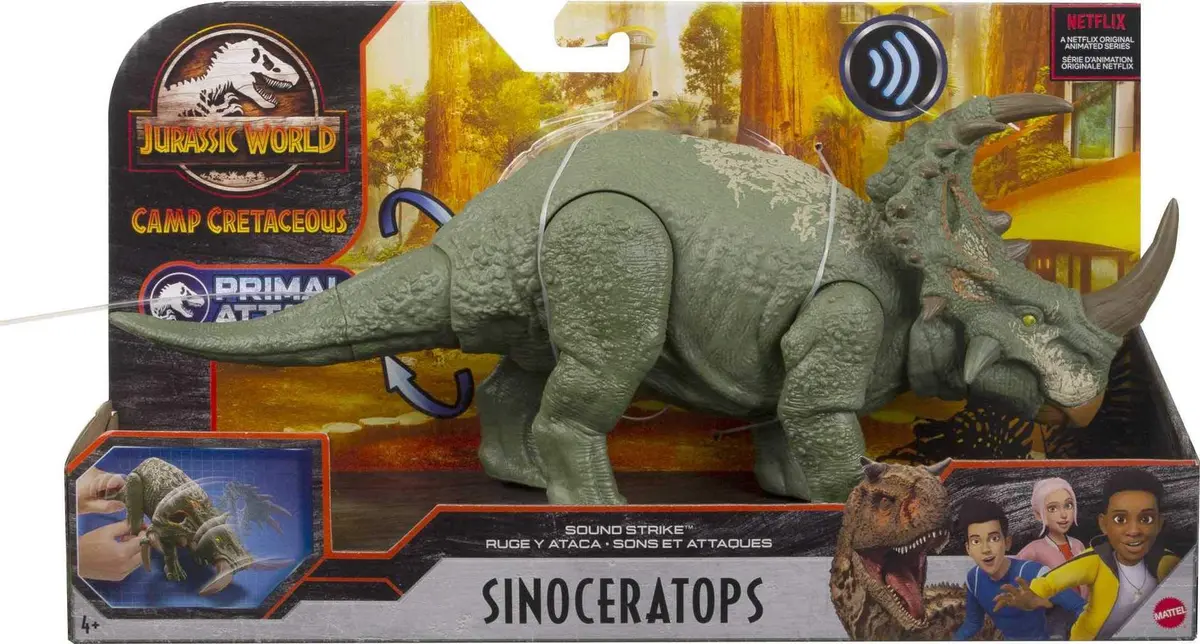 Jurassic World Sound Strike Dinosaur Action Figure Green Medium Size | Movable Joints & Realistic Sounds - view 6