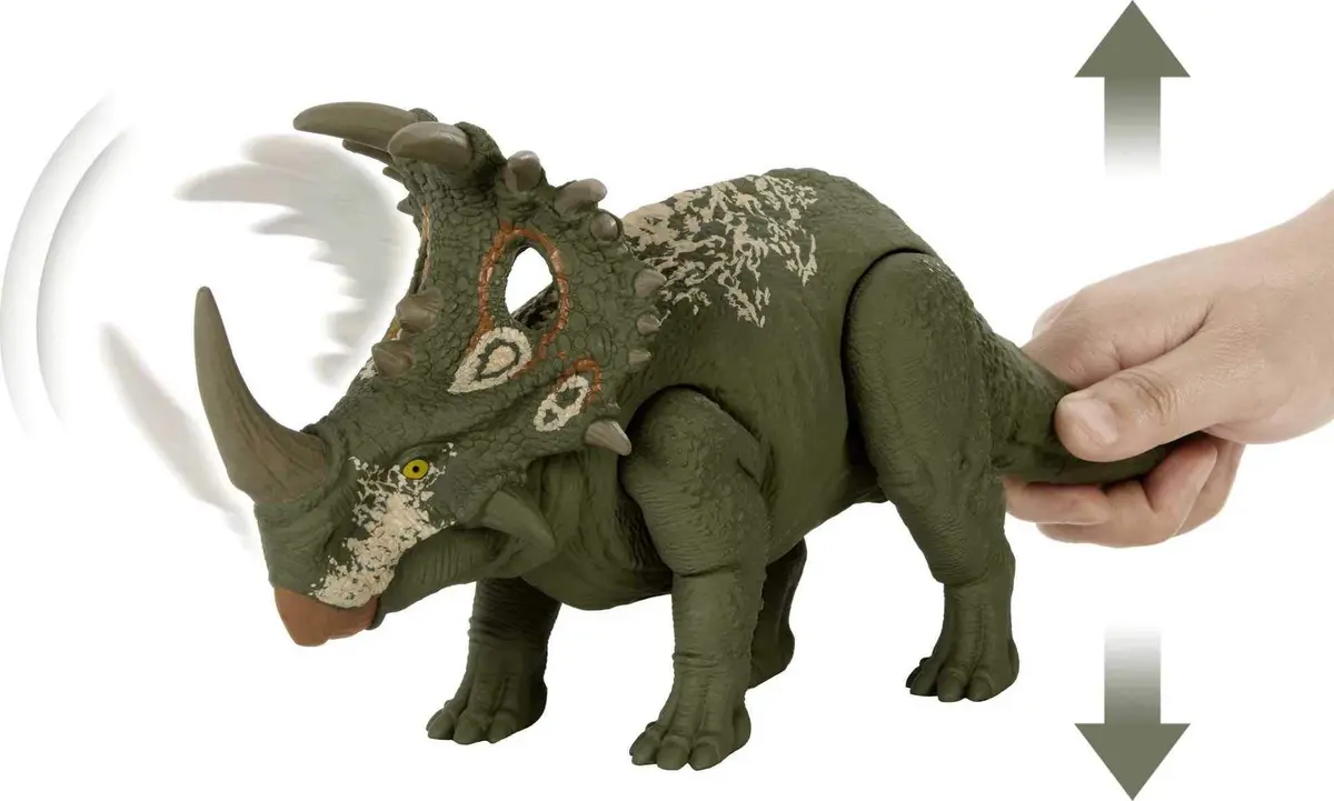 Jurassic World Sound Strike Dinosaur Action Figure Green Medium Size | Movable Joints & Realistic Sounds - view 3