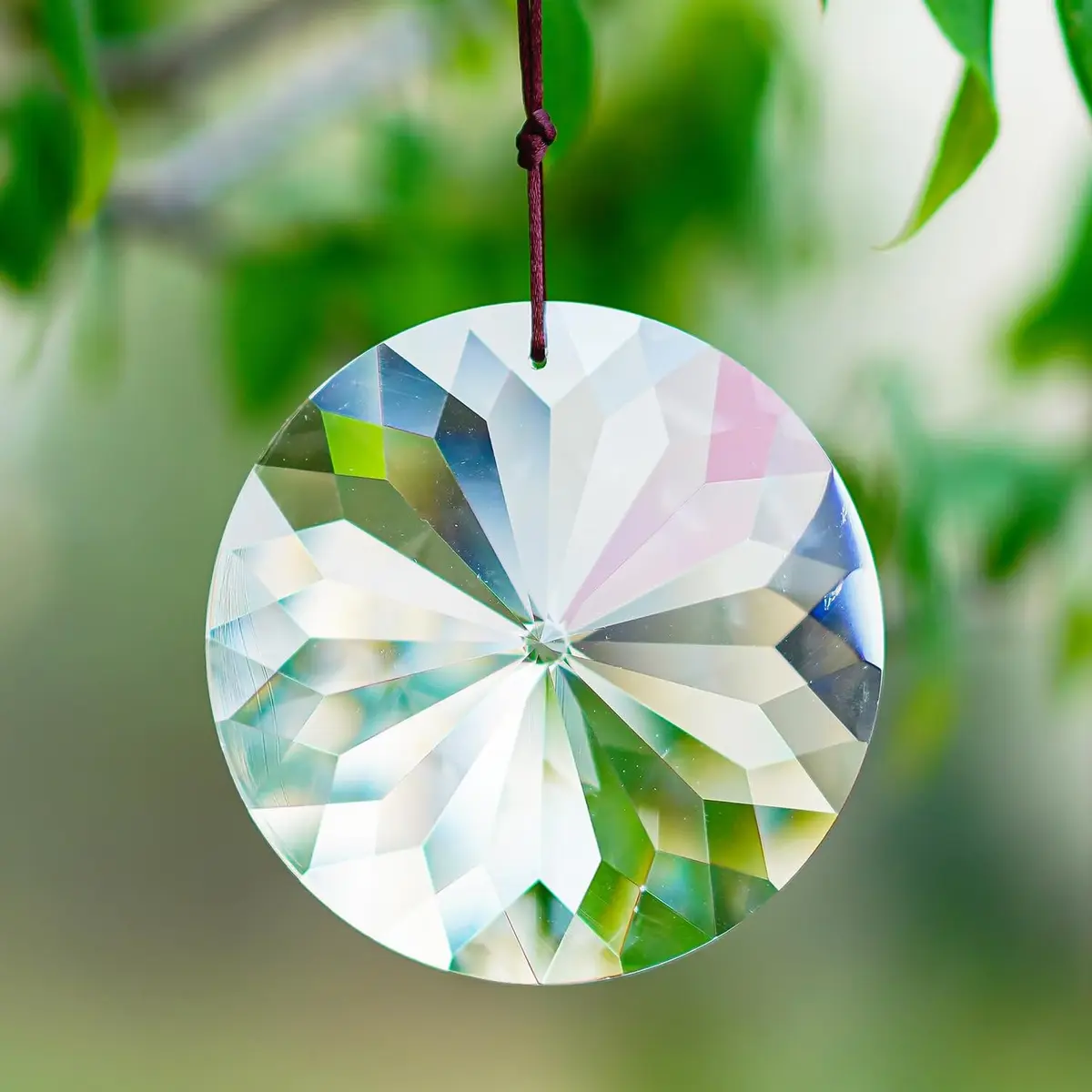 YU FENG Bauhinia Hanging Faceted Crystal Suncatcher 8.5cm (3in) | Rainbow Prism Window Decor - main product image