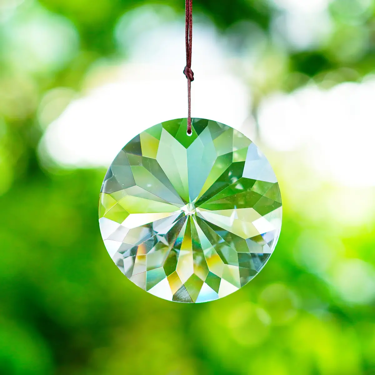 YU FENG Bauhinia Hanging Faceted Crystal Suncatcher 8.5cm (3in) | Rainbow Prism Window Decor - view 7