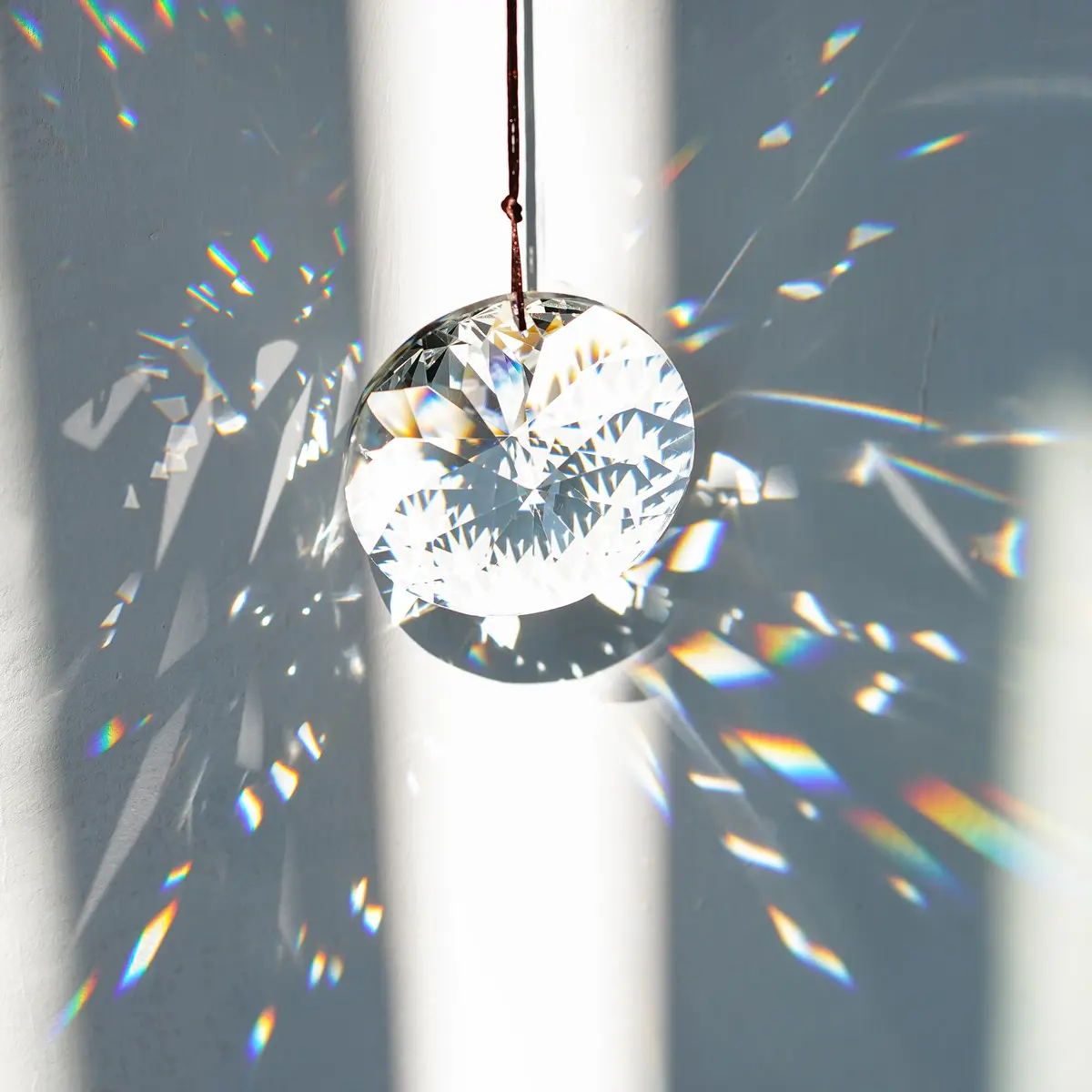 YU FENG Bauhinia Hanging Faceted Crystal Suncatcher 8.5cm (3in) | Rainbow Prism Window Decor - view 2