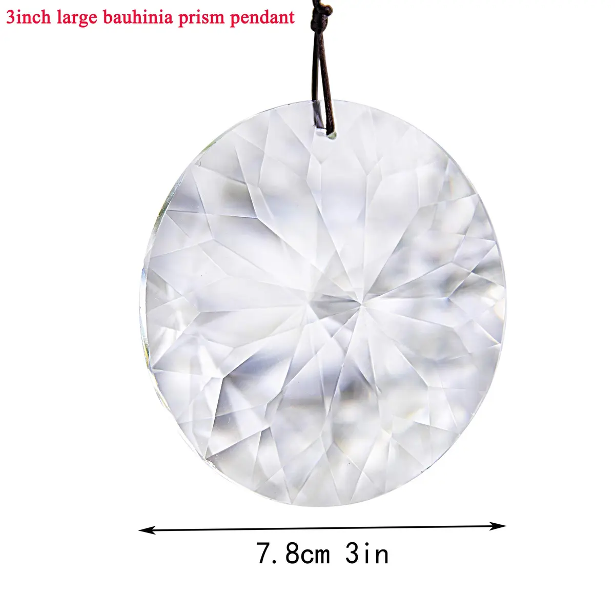 YU FENG Bauhinia Hanging Faceted Crystal Suncatcher 8.5cm (3in) | Rainbow Prism Window Decor - view 3