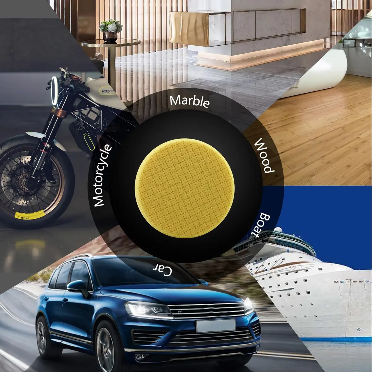 SPTA Yellow T80 Medium Cut Foam Polishing Pad 6.5 Inch (165mm) Face for 6 Inch (150mm) Backing Plate | 3Pcs High-Cut Abrasive for Compounding, Polishing, Waxing - view 7