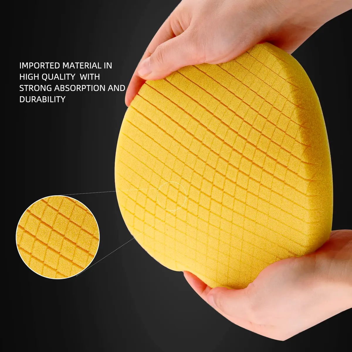 SPTA Yellow T80 Medium Cut Foam Polishing Pad 6.5 Inch (165mm) Face for 6 Inch (150mm) Backing Plate | 3Pcs High-Cut Abrasive for Compounding, Polishing, Waxing - view 4