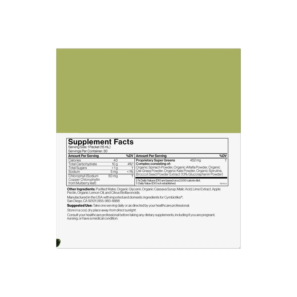 CYMBIOTIKA Super Greens with Chlorophyll & Spirulina for Energy | Vegan, Gluten-Free, Citrus Lime Flavor - view 7