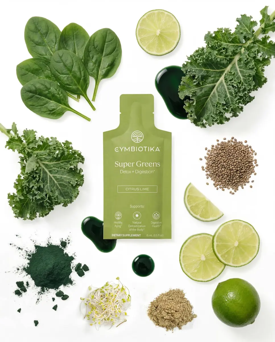 CYMBIOTIKA Super Greens with Chlorophyll & Spirulina for Energy | Vegan, Gluten-Free, Citrus Lime Flavor - view 8