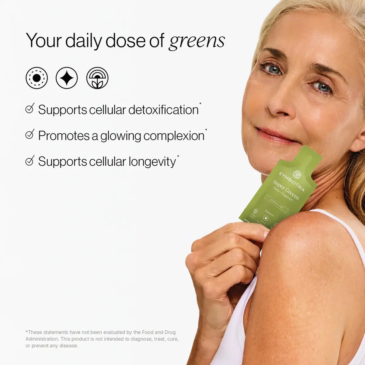 CYMBIOTIKA Super Greens with Chlorophyll & Spirulina for Energy | Vegan, Gluten-Free, Citrus Lime Flavor - view 3