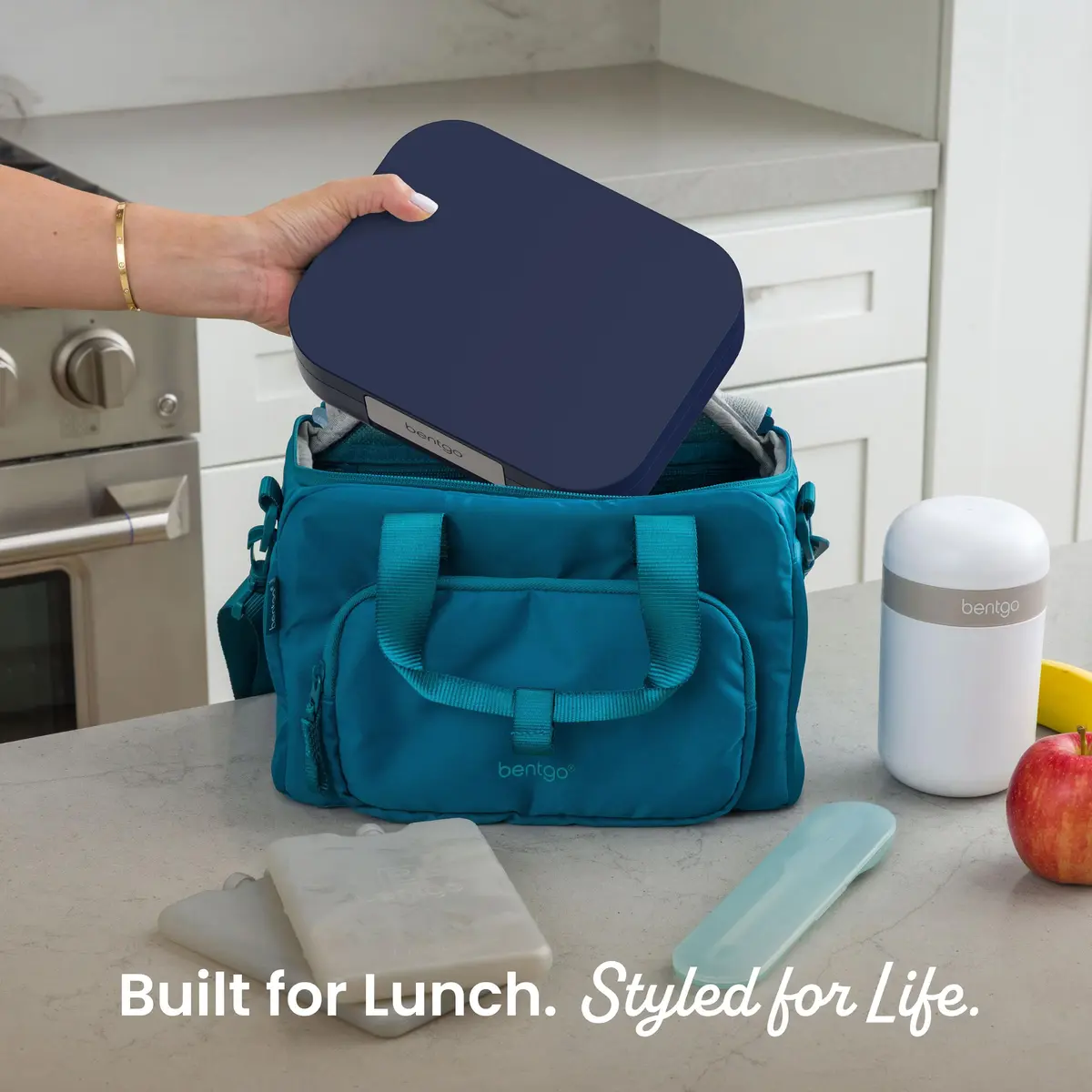 Bentgo Modern Adult Bento Lunch Box with 3-4 Compartments, 1.59 L (5.5 Cups) | Leak-Resistant, Microwave-Safe, Navy - view 6