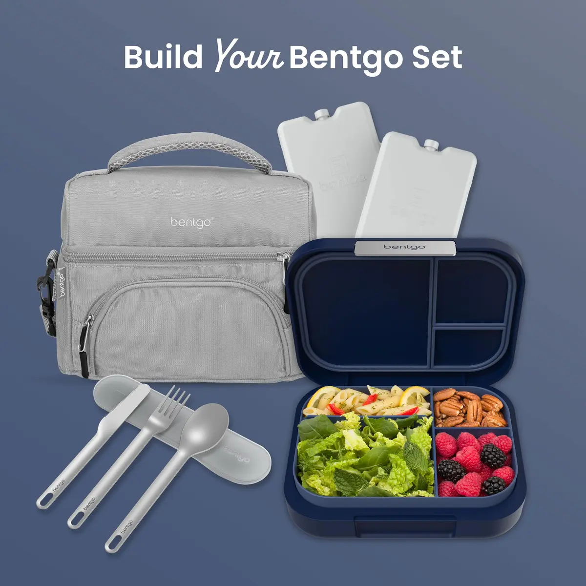Bentgo Modern Adult Bento Lunch Box with 3-4 Compartments, 1.59 L (5.5 Cups) | Leak-Resistant, Microwave-Safe, Navy - view 7