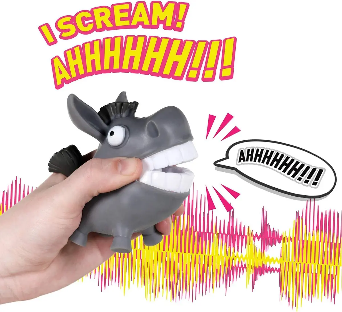 Hog Wild Scream-O Screaming Donkey Toy | Interactive Squeeze Animal for Kids & Adults - view 4