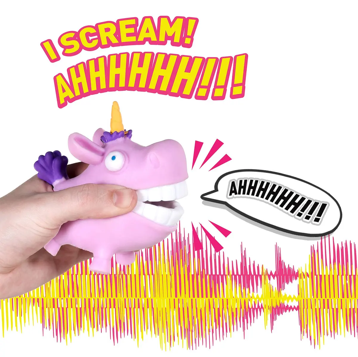 Hog Wild Scream-O Screaming Unicorn Toy | Hilarious Squeeze Animal for Kids & Adults - view 2