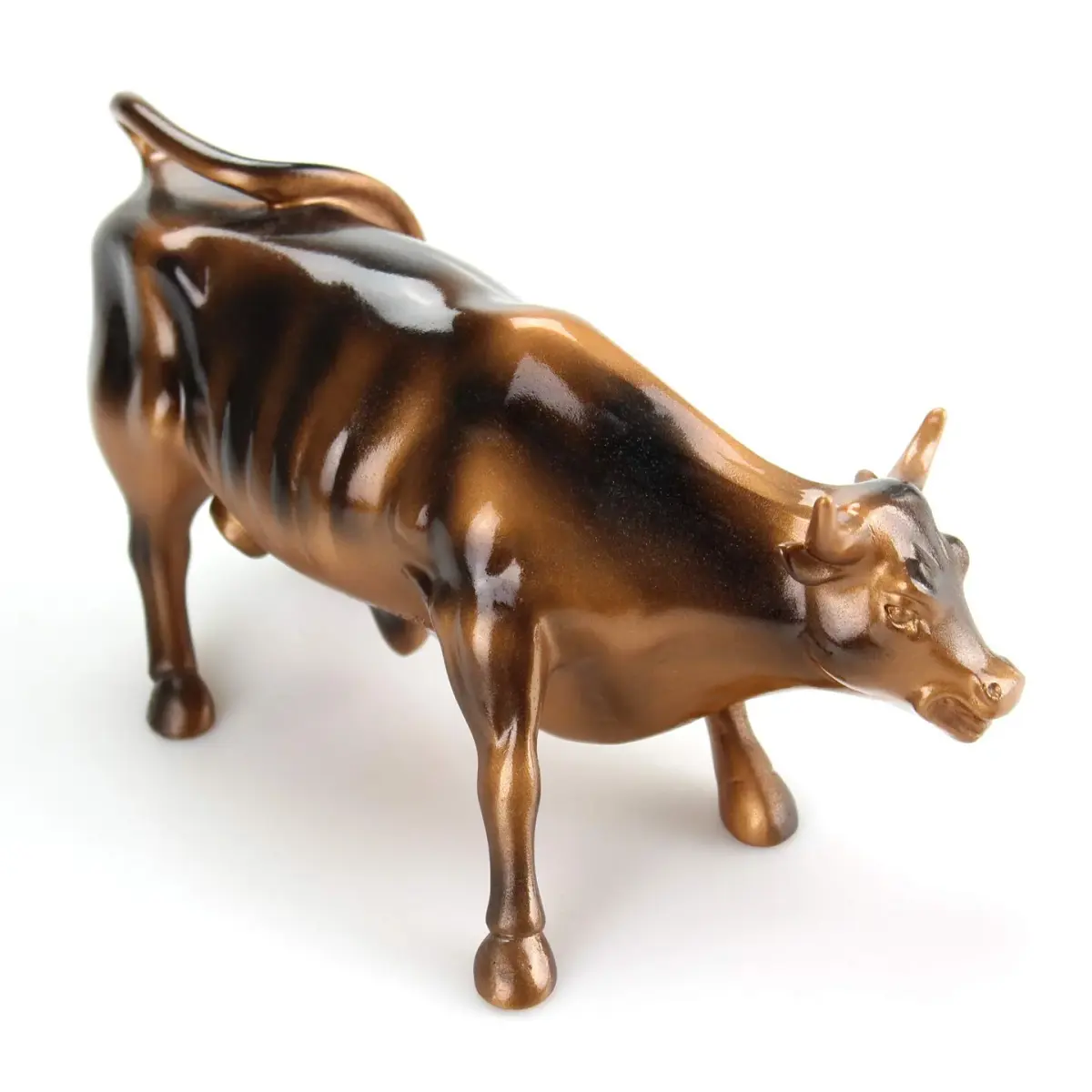 Torkia Official Licensed Wall Street Bull Statue 15.24 cm (6 inches) | Bronze Finish Sculpture for Desk & Shelf - view 4