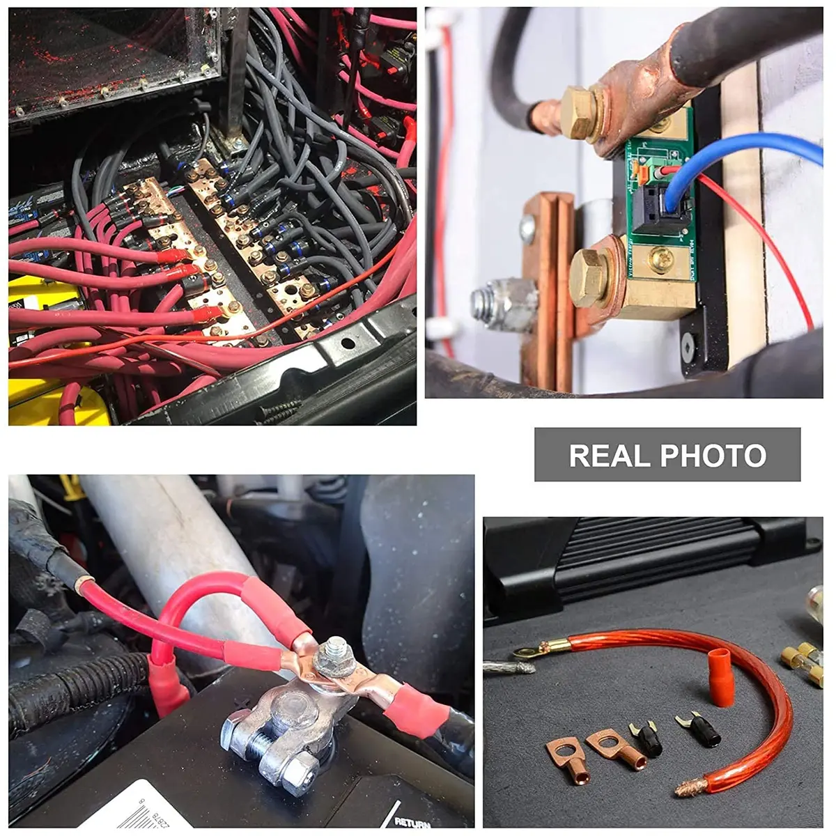 TKDMR 10 PCS 2 AWG - 3/8 Battery Cable Lugs Copper Wire Ring Terminals | Heavy Duty Copper Connectors with Heat Shrink - view 6