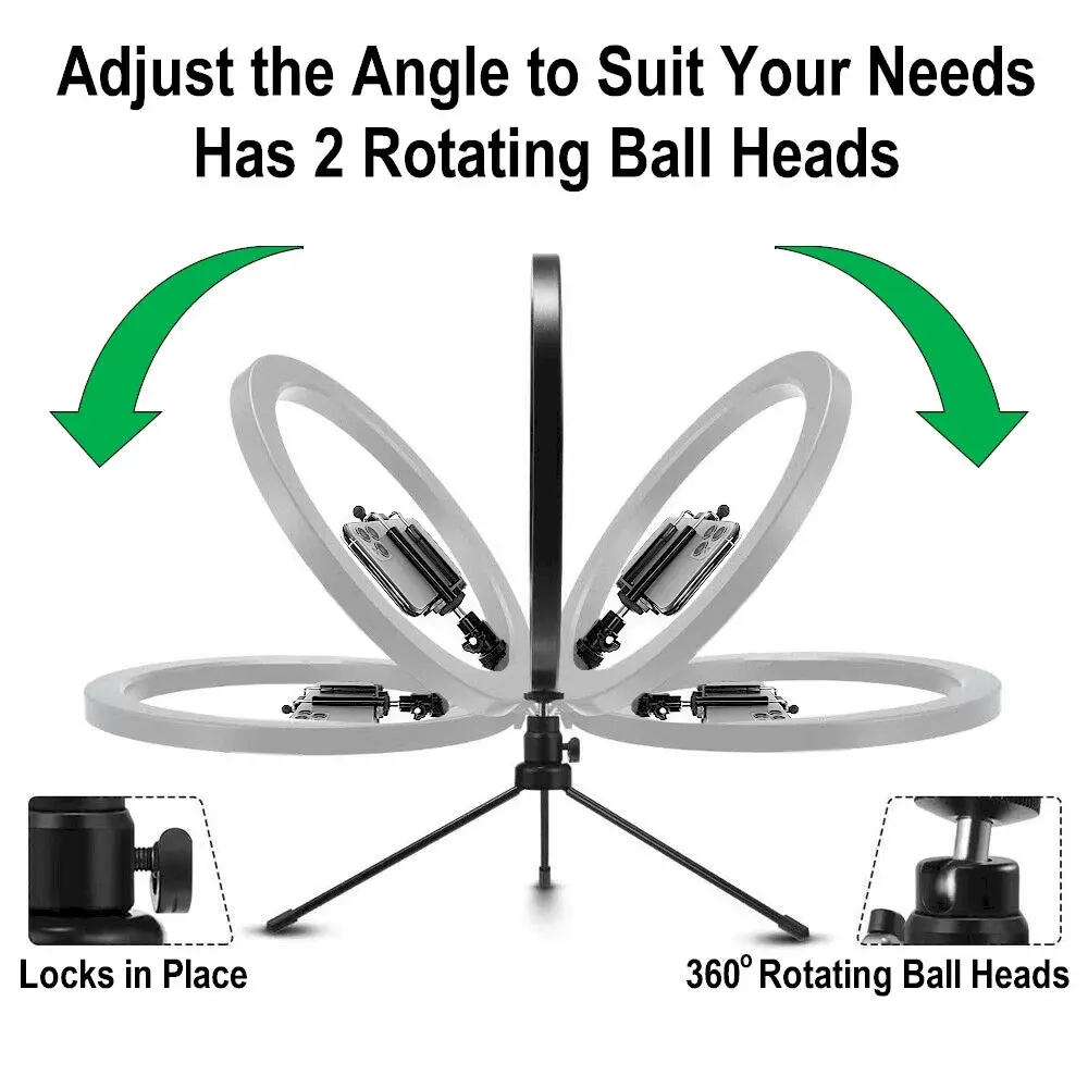 DaVoice 10" LED Ring Light for Makeup & Streaming | 3 Light Modes, Stand, Phone Holder, USB Powered - view 4