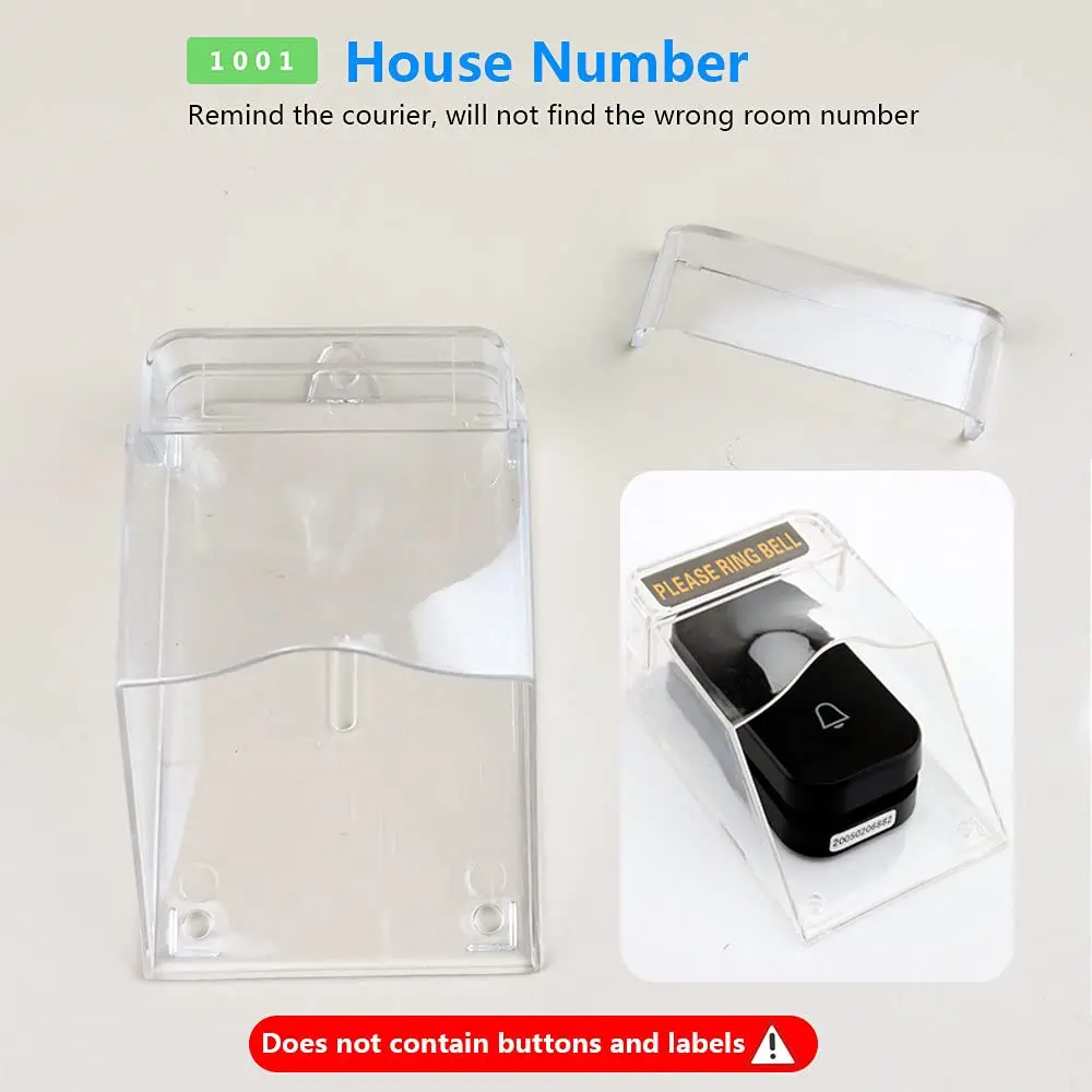 ZUYOOK Waterproof Doorbell Cover, Transparent Rainproof Wireless Splashproof Box | Protects Doorbell from Weather - view 5