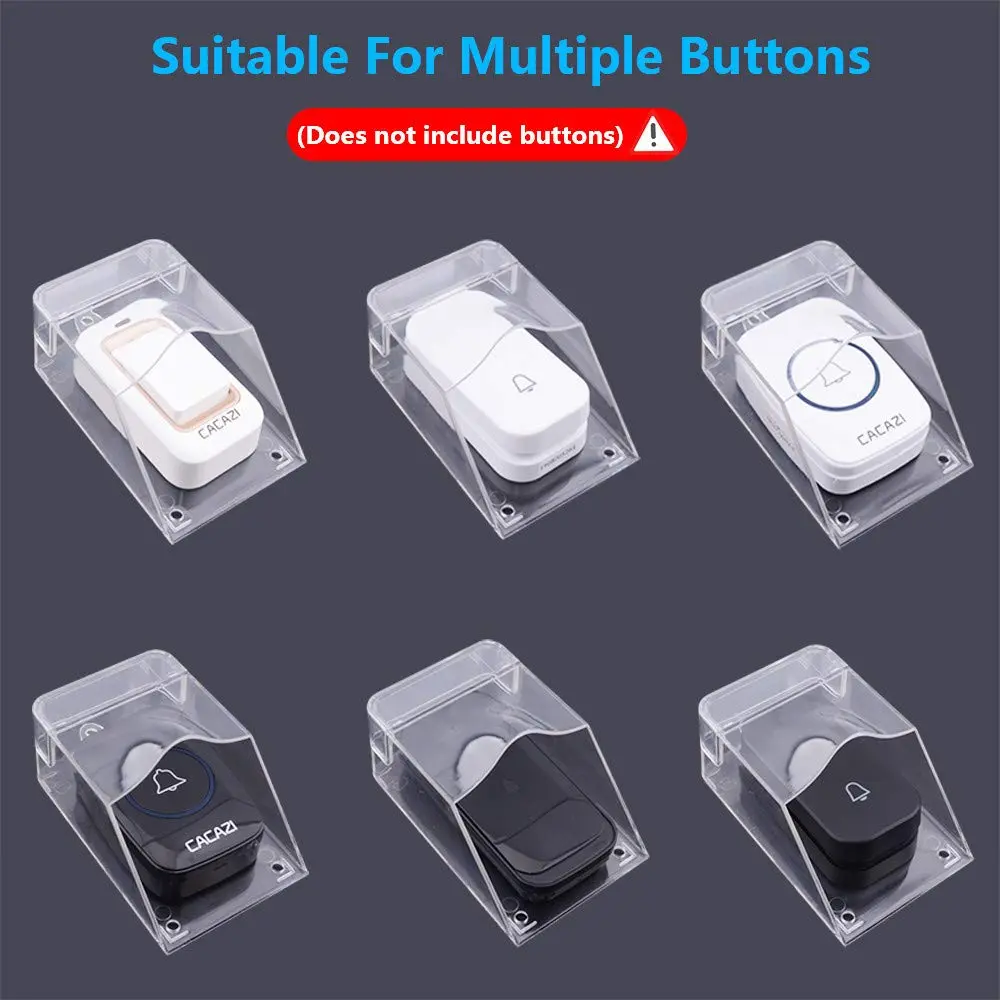 ZUYOOK Waterproof Doorbell Cover, Transparent Rainproof Wireless Splashproof Box | Protects Doorbell from Weather - view 7