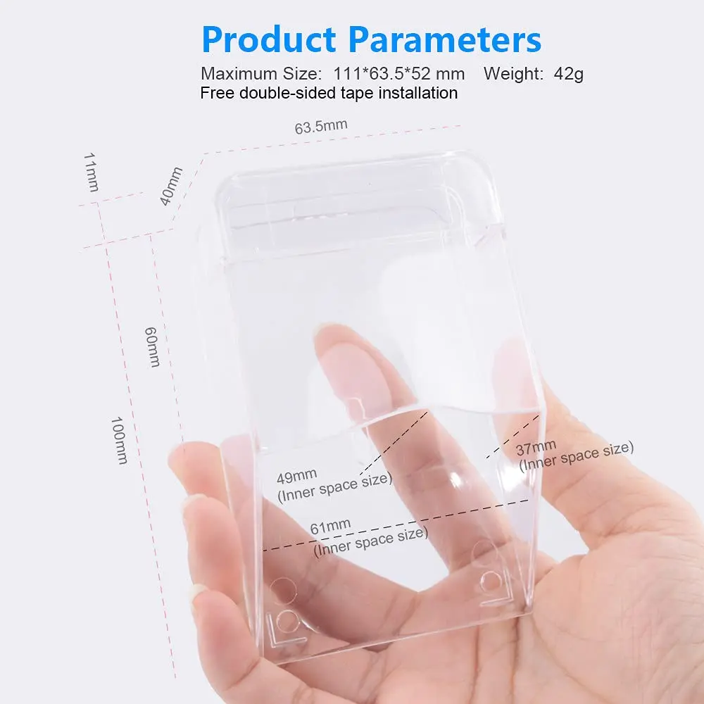 ZUYOOK Waterproof Doorbell Cover, Transparent Rainproof Wireless Splashproof Box | Protects Doorbell from Weather - view 2