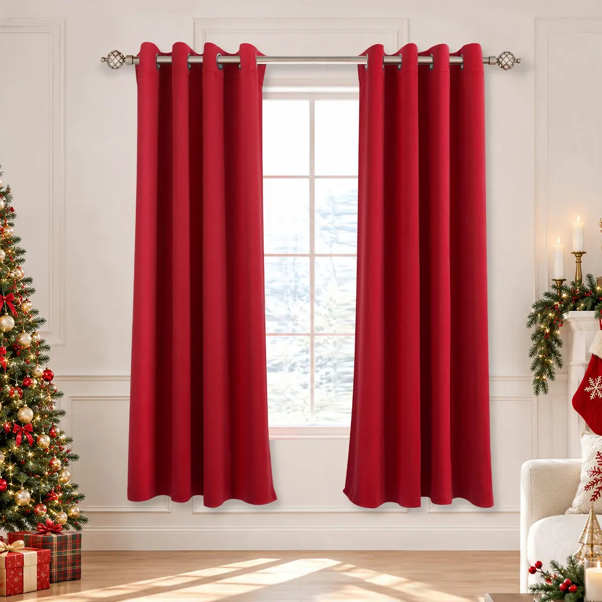 Mrs.Naturall Kids Curtains 52"W x 63"L | Blackout Grommet Window Panels for Boys Room - main product image