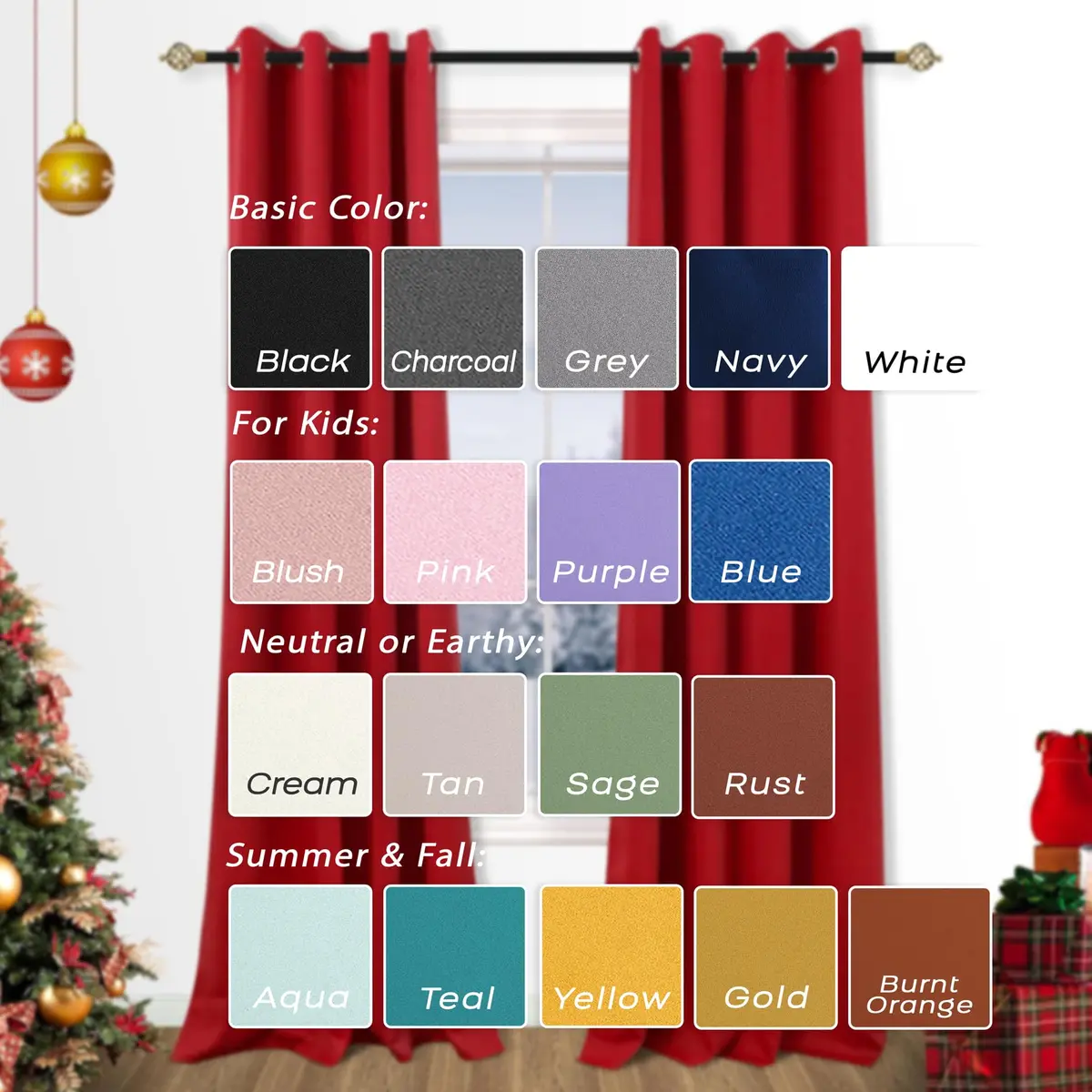 Mrs.Naturall Kids Curtains 52"W x 63"L | Blackout Grommet Window Panels for Boys Room - view 2